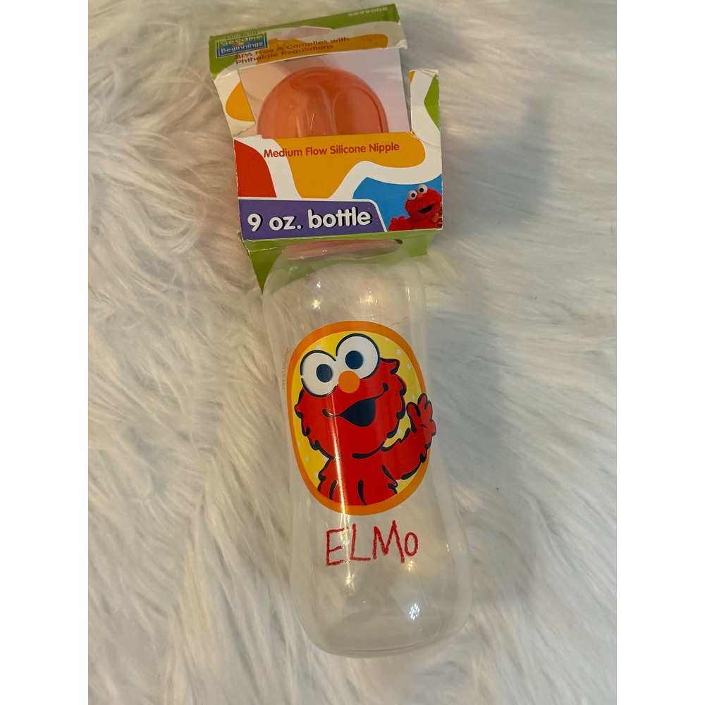 Sesame Street Sesame Beginnings Elmo Baby Bottle 9oz Medium Flow Silicone Nipple
